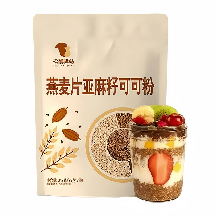 1 bag of oatmeal with flaxseed and cocoa powder 245 g