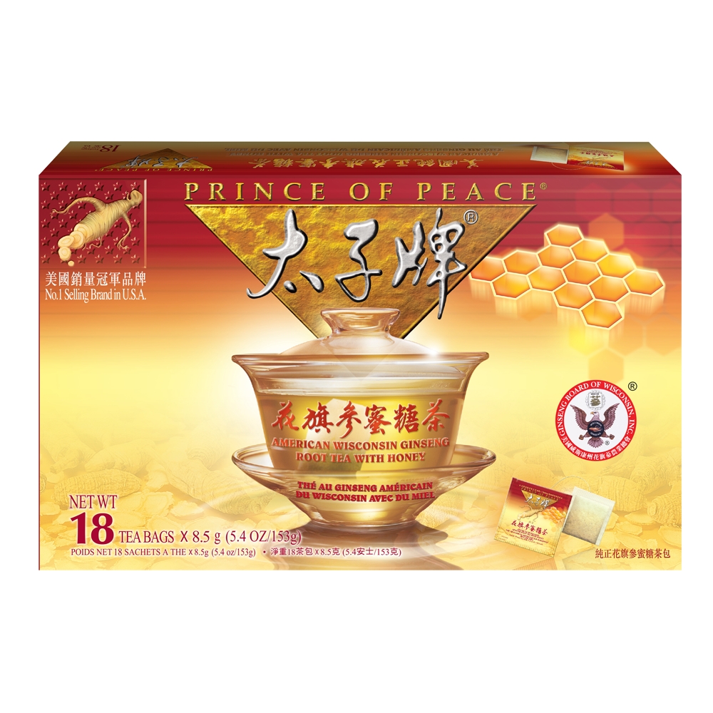 太子牌花旗參蜜糖茶, 18茶包 1 盒
