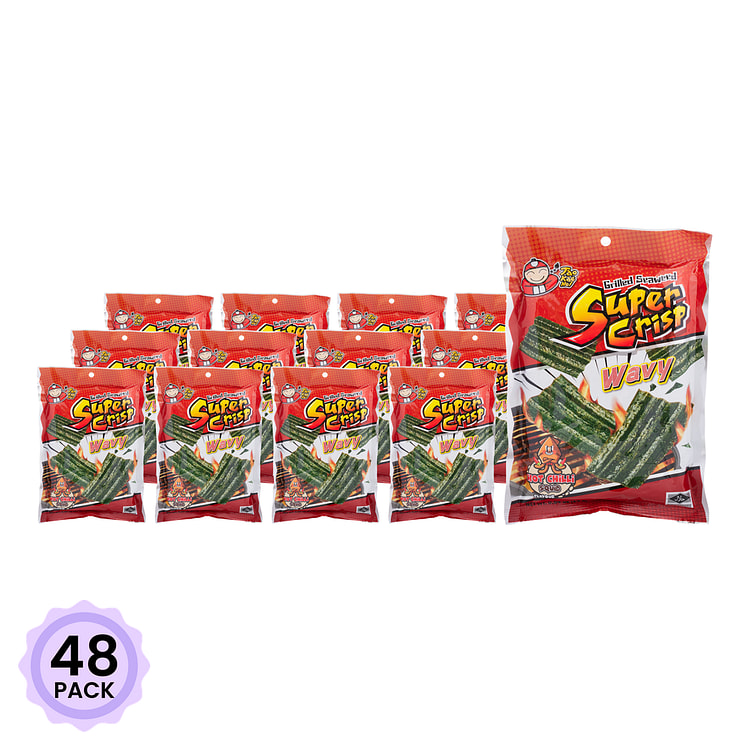小老板 劲脆烤厚片海苔(香辣鱿鱼味) 24 克*48 包