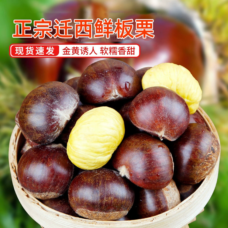 河北迁西板栗新鲜油栗现剥大颗粒生板栗500g