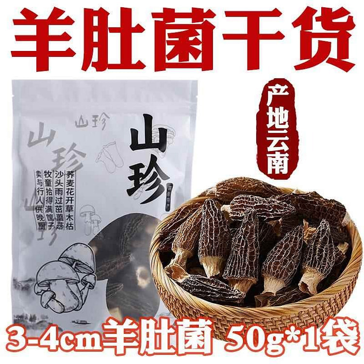 云南野生羊肚菌 干货菌汤料包3-4cm羊肚菌 1袋