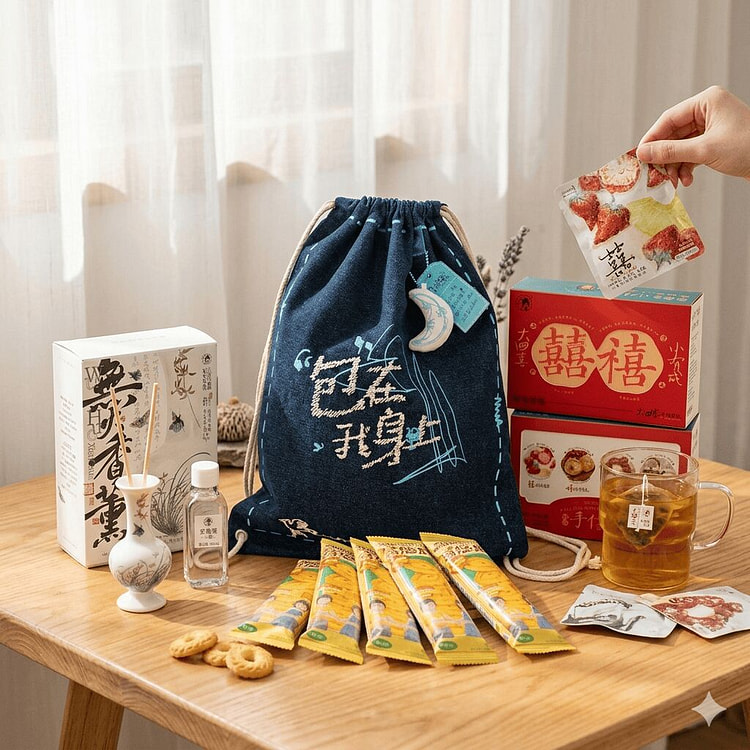 茶颜悦色｜轻养套装香薰+帆布包+茶+零食组合 4 箱