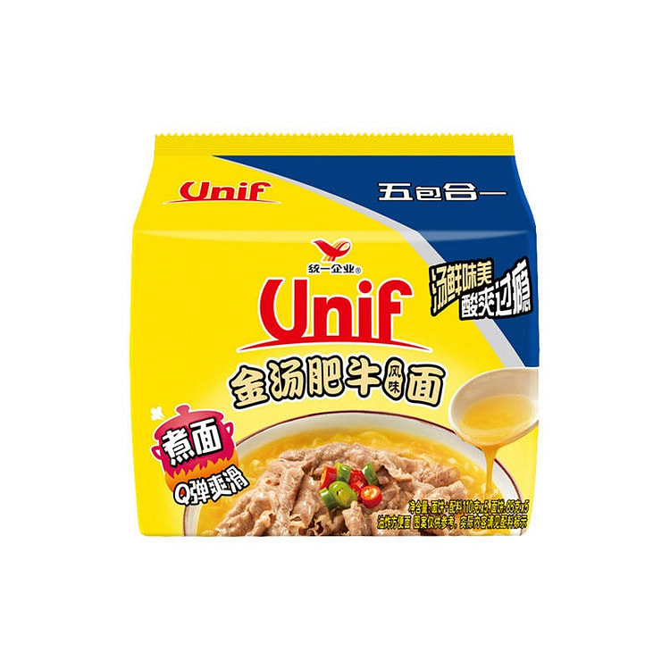 统一unif金汤肥牛风味方便面泡面煮面85g*5 425 克