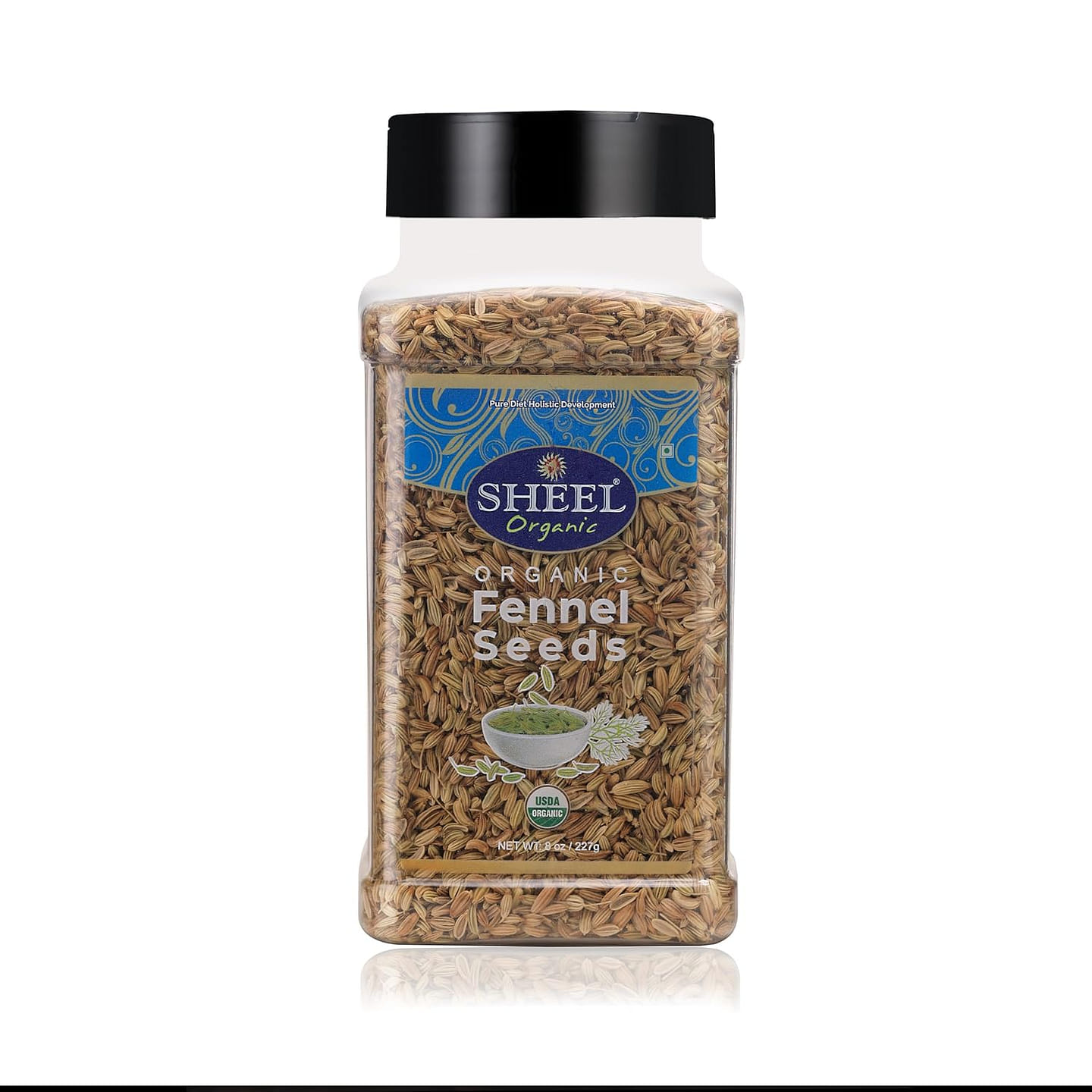 Sheel Organic Fennel Seeds, Kosher – 8 oz / 227g 1 each