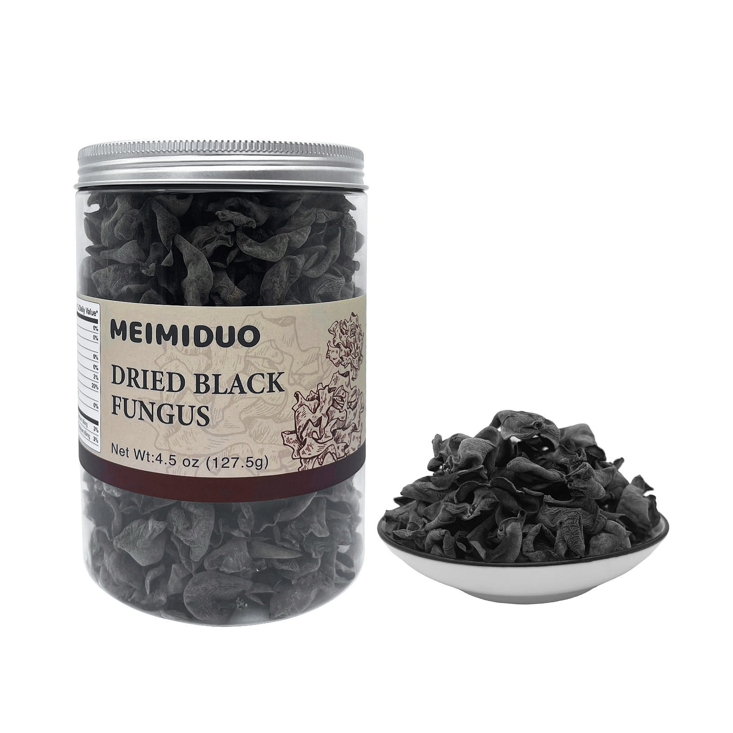 MEIMIDUO Dried Black Fungus Woodear Mushrooms 4.5 oz