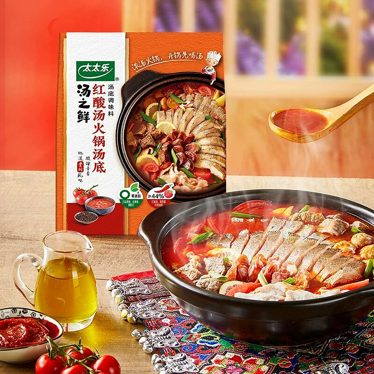 太太乐汤之鲜红酸汤火锅汤底调味料200g