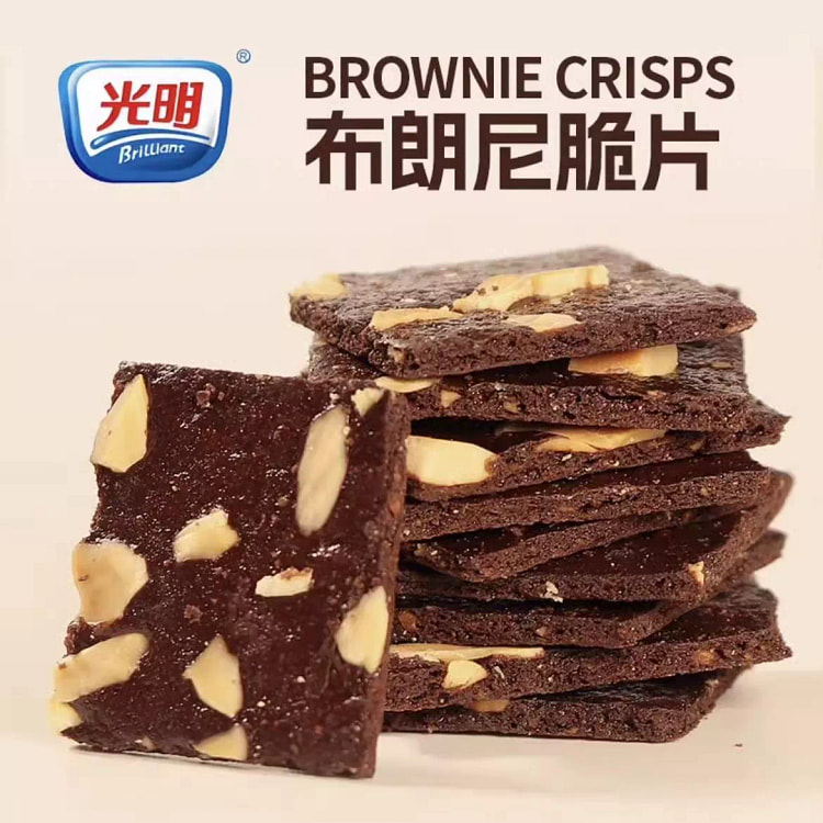 光明巧克力布朗尼脆片1袋 坚果饼干零食