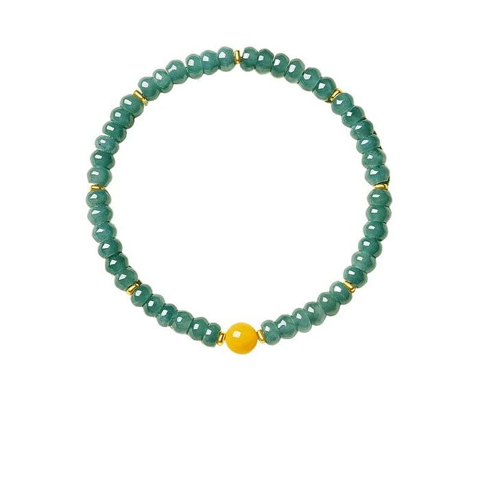 宫里上新 翡翠手链冰种玉石绿色手串 青琐 15厘米 1 盒