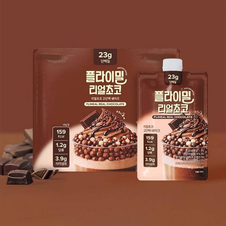 [플라이밀] 단백질 쉐이크 파우치 - 리얼초코맛 (45g x 7개입) 7 팩
