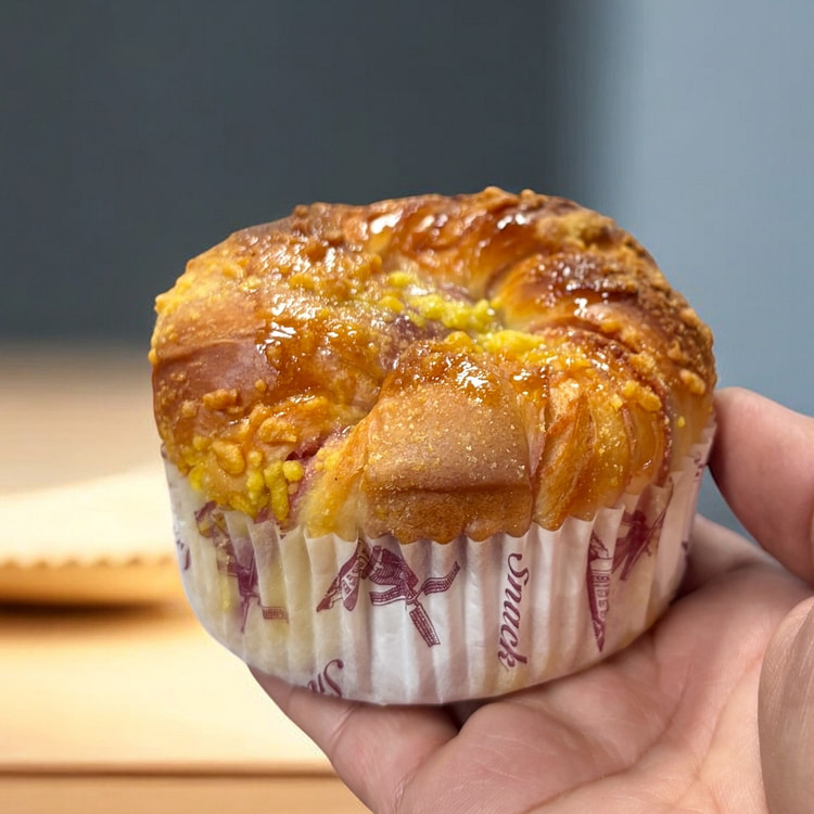 Taro Custard Crumble Bun