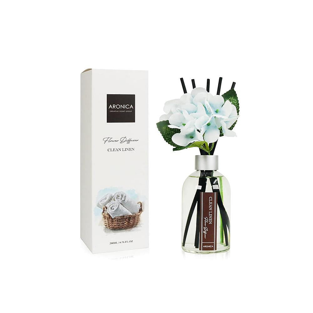 ARONICA Flower Diffuser – Clean Linen 200mL(6.76 fl oz) 1 each