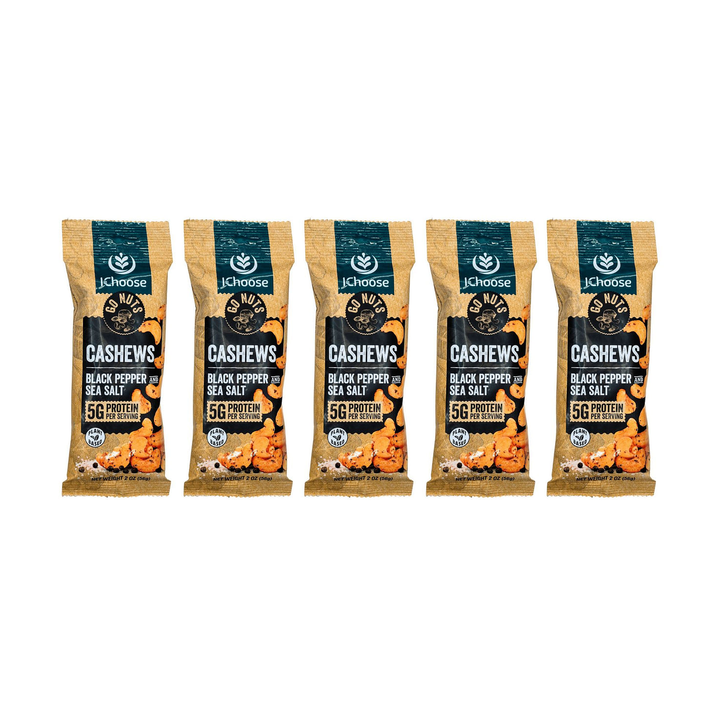 Go Nuts, Black Pepper and Sea Salt, 56g, 5 Pack 5 pack