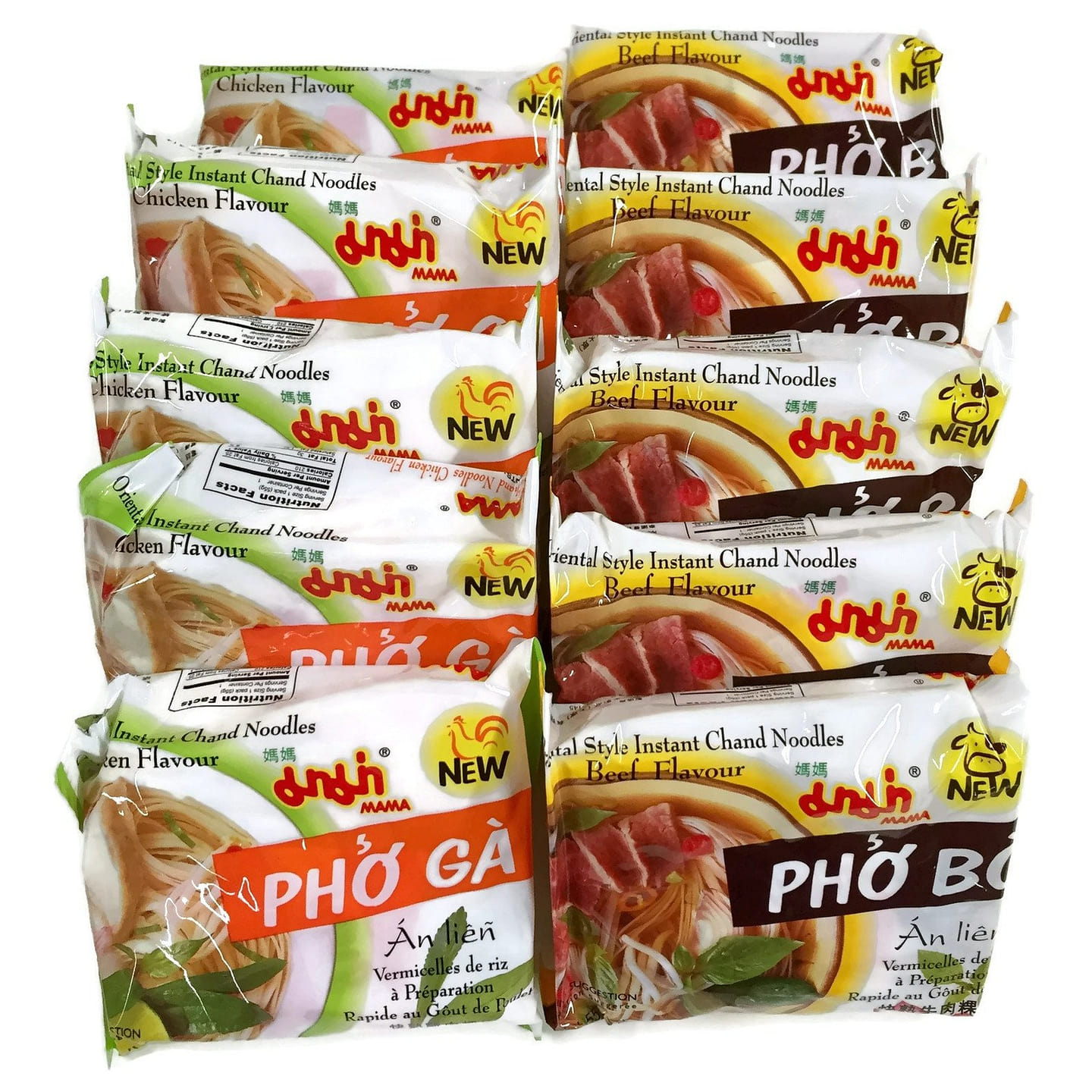 MAMA方便面 拉面 泡面 5包牛肉味+5包鸡肉味 1 份