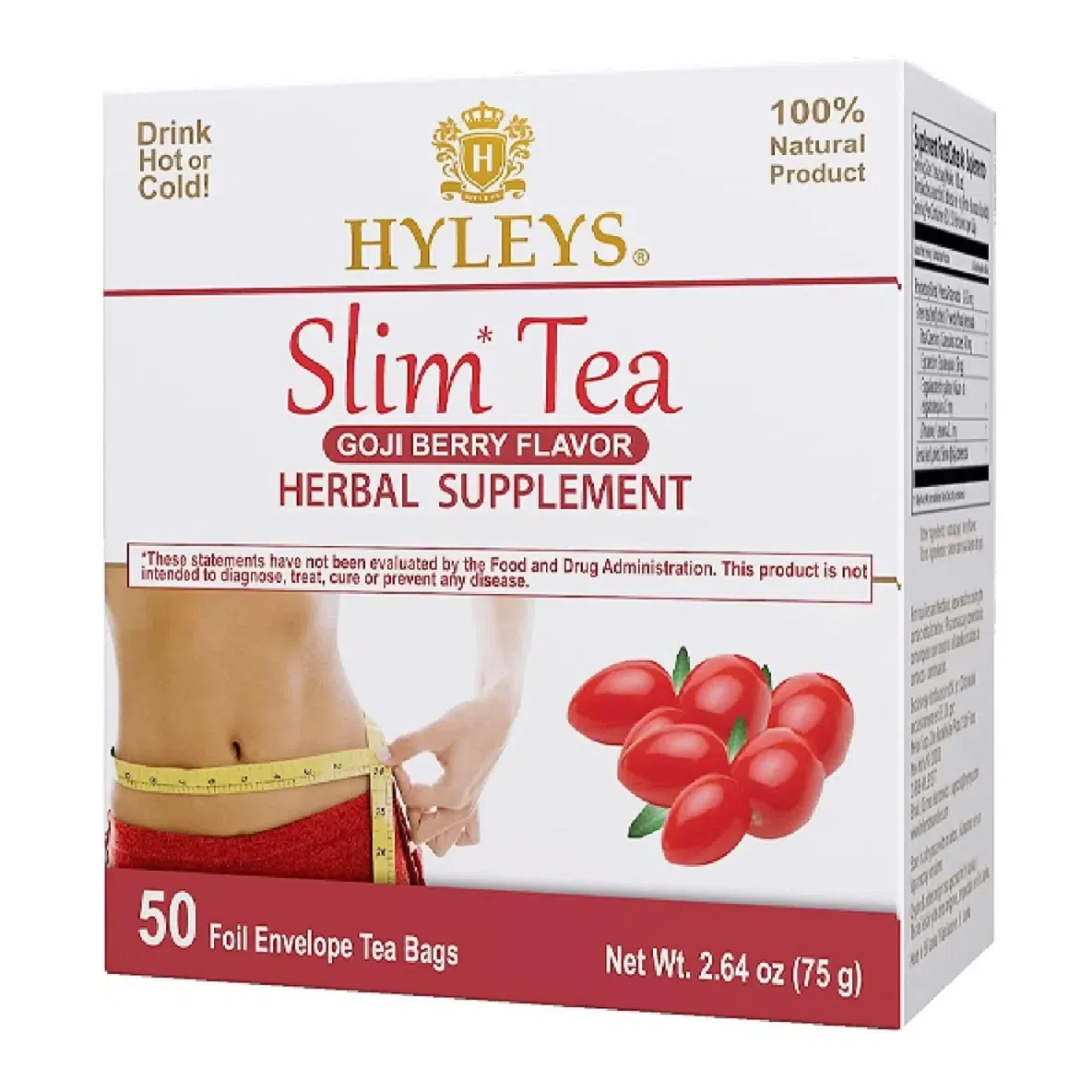 Hyleys Slim Tea Goji Berry Herbal Supplement 50 Ba 1 pack