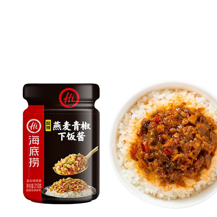 海底捞拌饭酱香辣酱料酸辣燕麦青椒酱210g*1罐