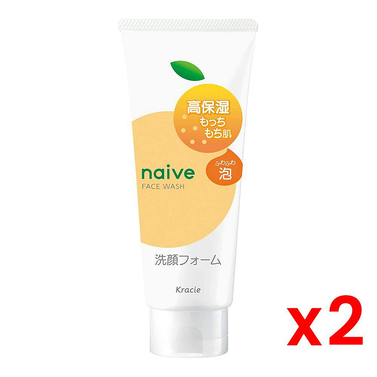 Kracie Naive Facial Cleansing Foam Moist Yuzux2 120 g