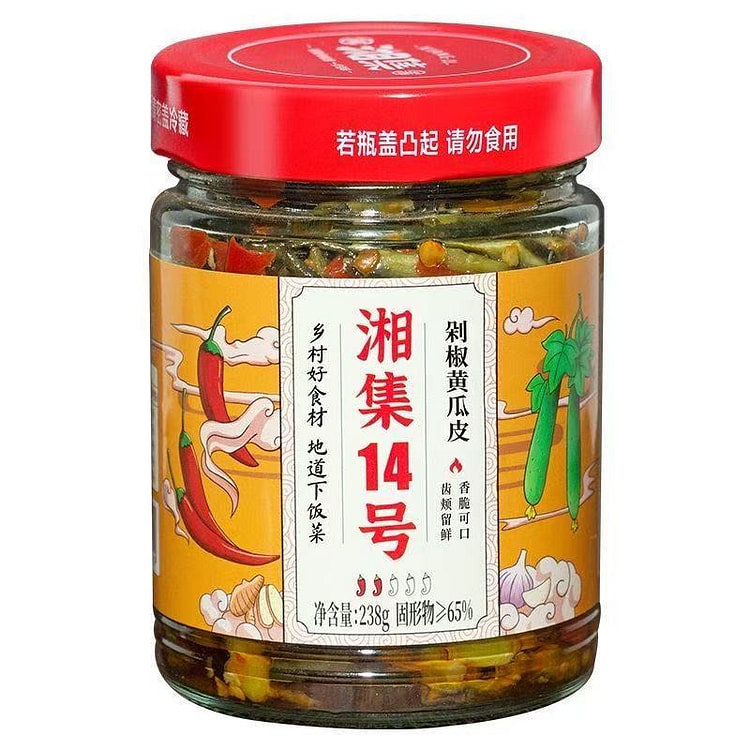 湘集14号剁椒黄瓜皮238g下饭菜拌面下酒佐餐辣椒 238 克