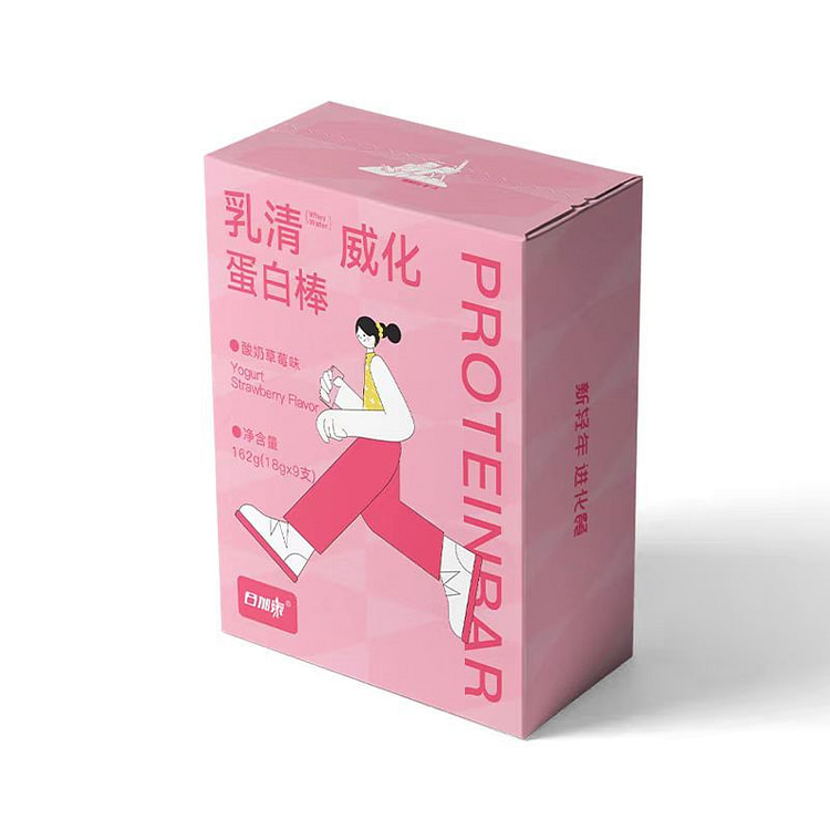 日加泰 酸奶草莓味 乳清蛋白棒威化饼干健康代餐9包