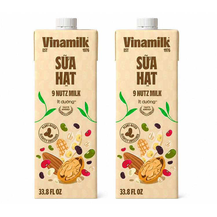 Vinamilk 9 Nutz Plant Milk - Twin Set 33.8 fl.oz*2 boxes