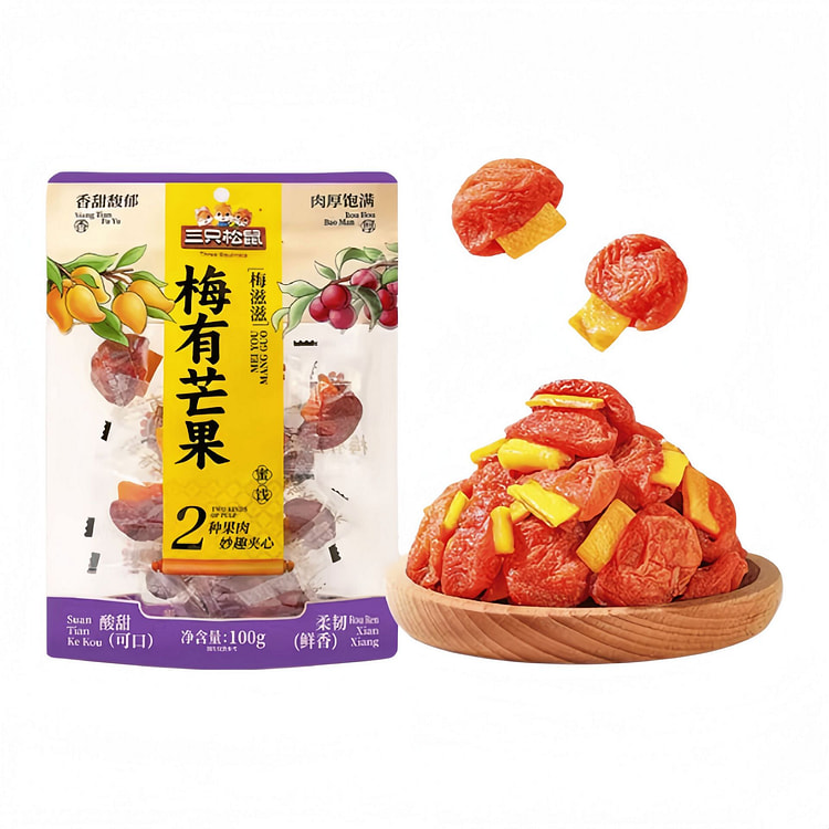 三只松鼠 梅有芒果青梅芒果干果脯 100g*1袋 100 克
