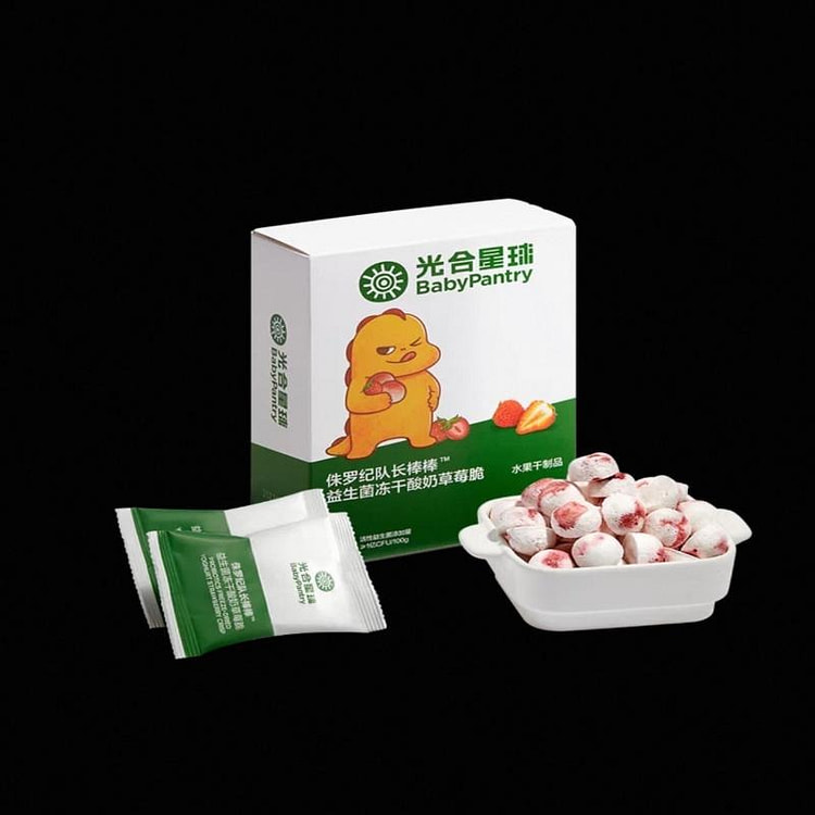 【光合星球】益生菌冻干酸奶草莓脆6.25g*4袋 1 盒