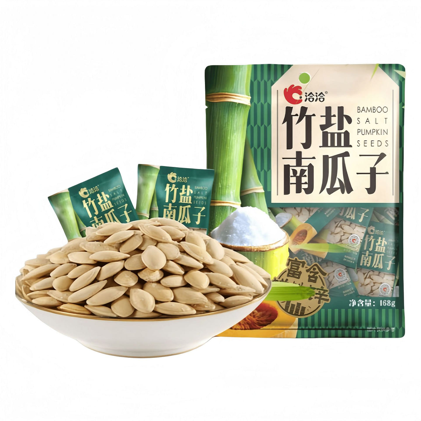 ChaCha Natural Bamboo Salt Pumpkin Seeds 168g 168 g