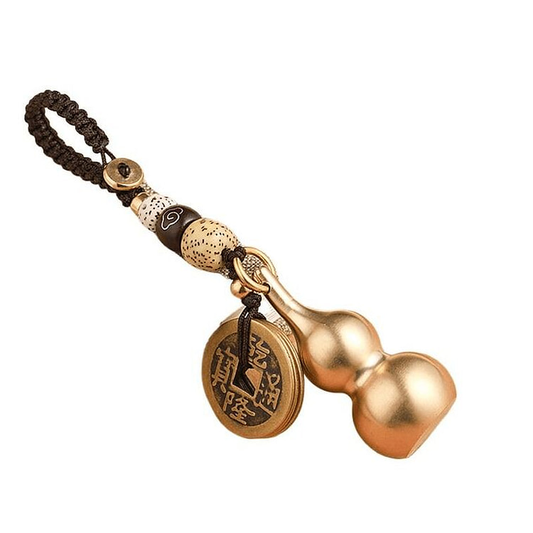 灵隐祈福 招财转运钥匙扣空心朱砂五帝钱葫芦11厘米 1 盒