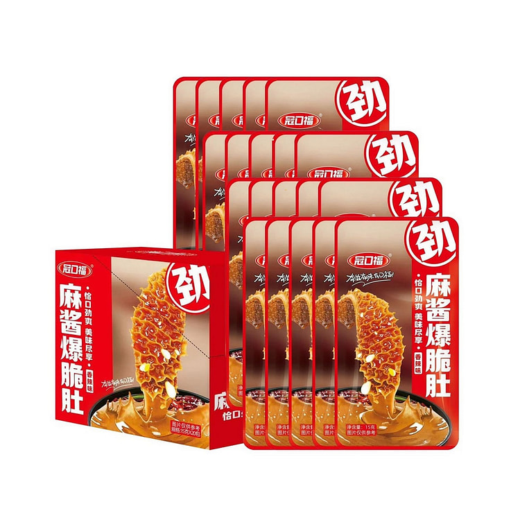 【美国直发】冠口福 麻酱素脆肚 香辣味 15g*20pcs