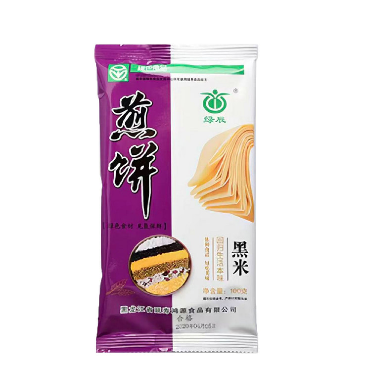 绿辰 黑米粗粮手工酥脆煎饼 老人小孩都爱吃 100 克