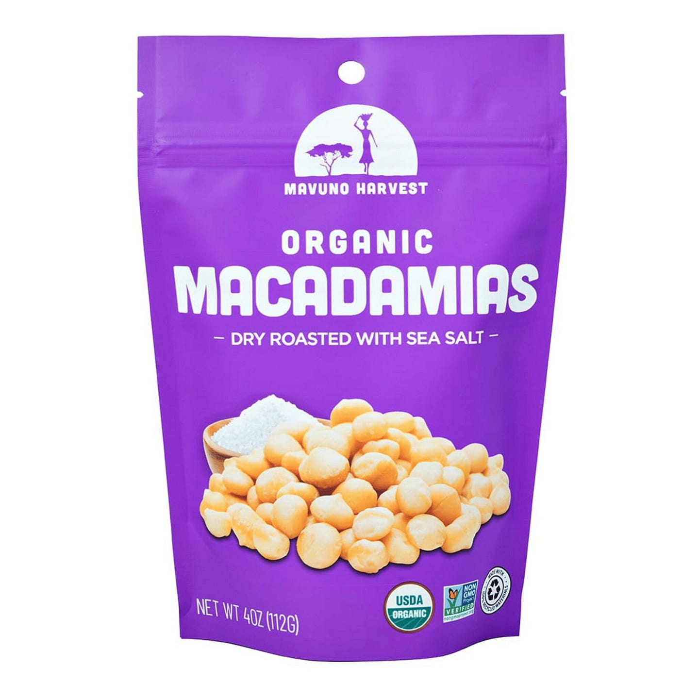 Organic Macadamias w/ Sea Salt | 4 oz (6 bags) 1 each
