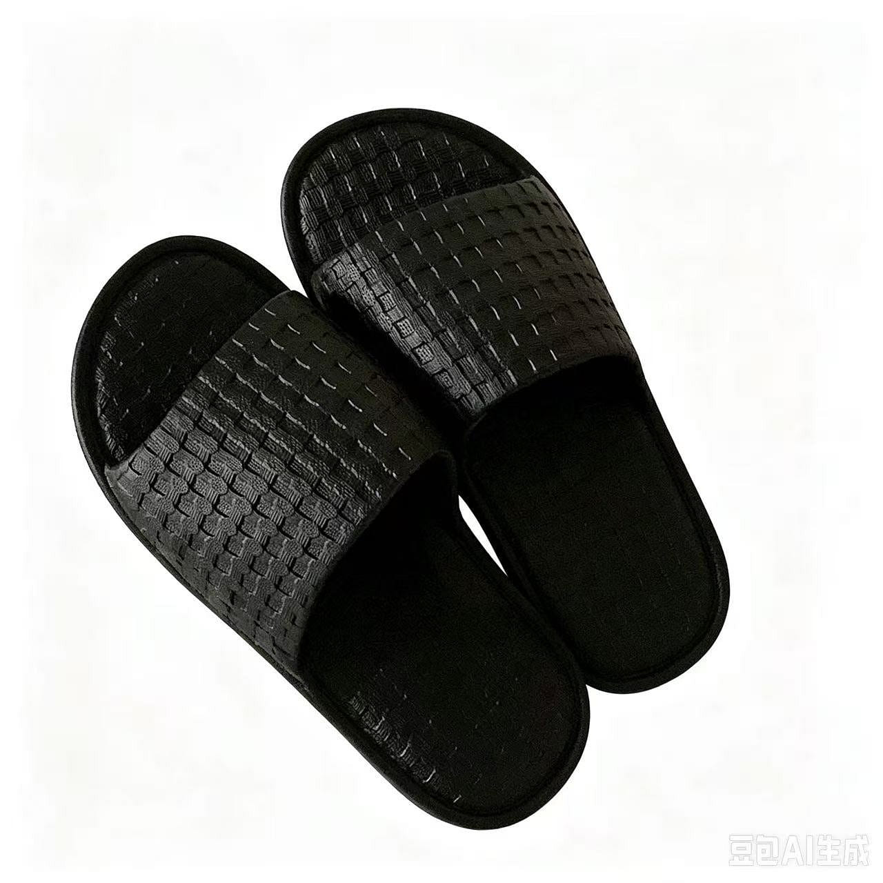Thin home men’s slippers black size 42-43/1 pair 1 each