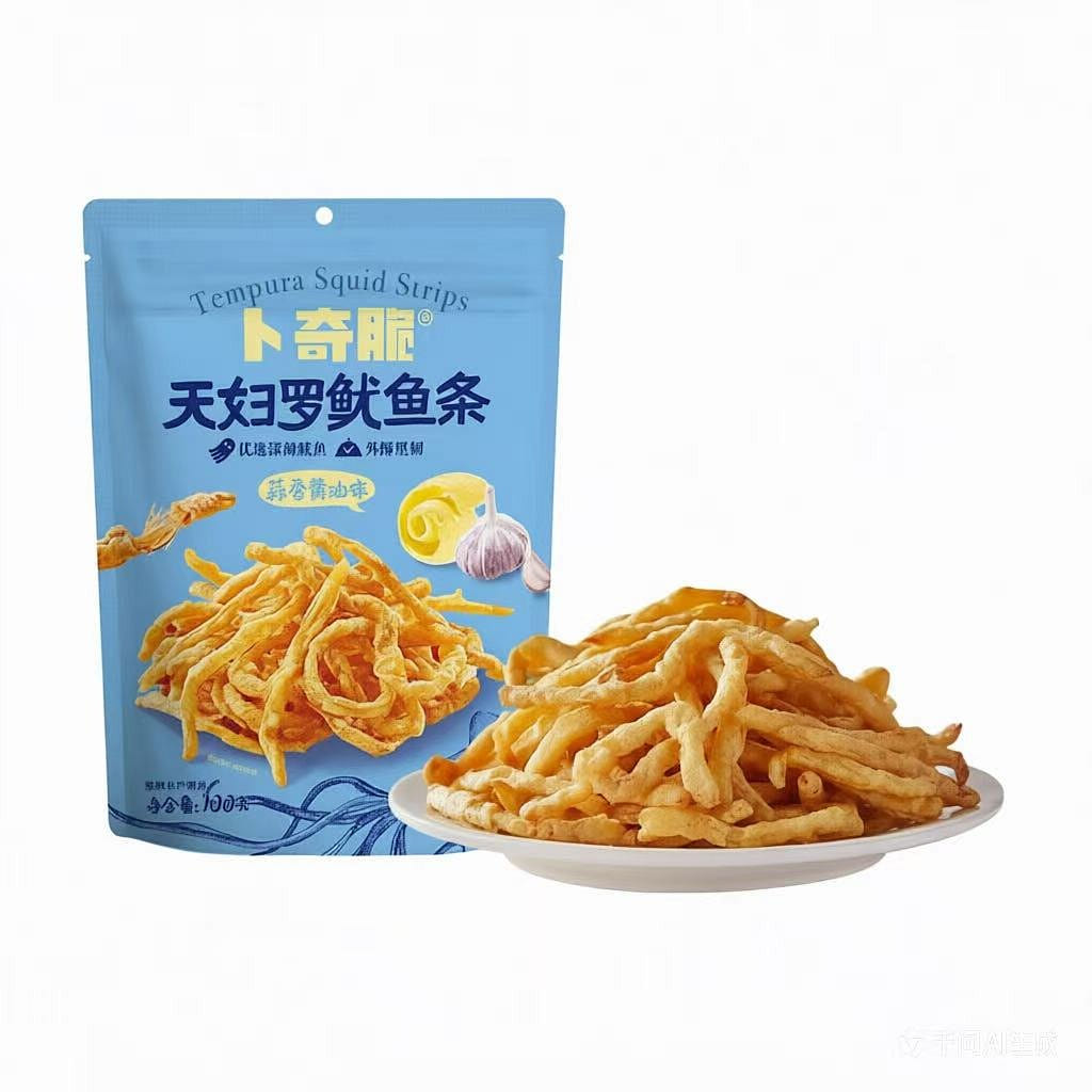 Buqicui Crispy Tempura Squid Strips Garlic Butter 1 each