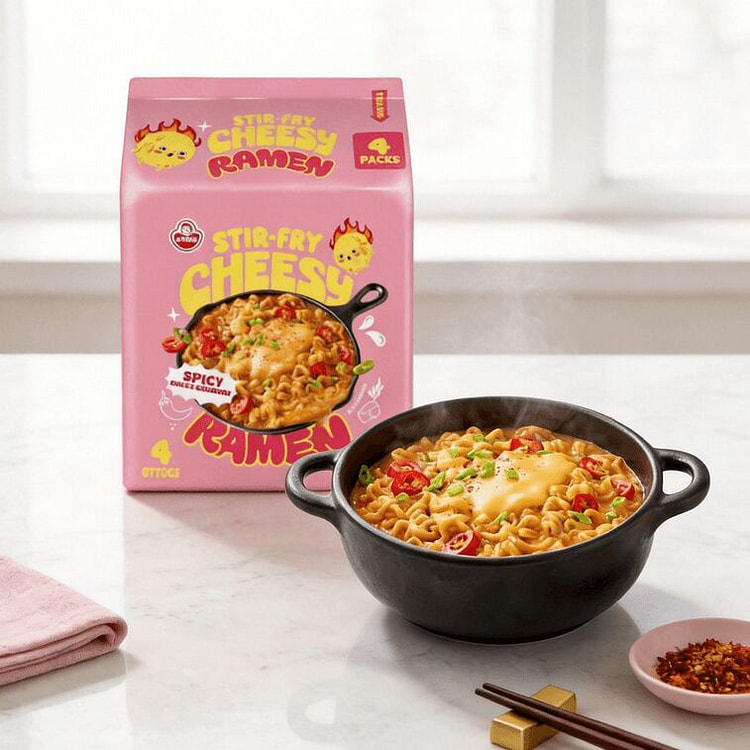 Ottogi Cheddar Cheese Ramen Spicy - 120g x 4 480 g
