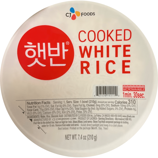 CJ Foods Cooked White Rice Bowl 210g 1 each