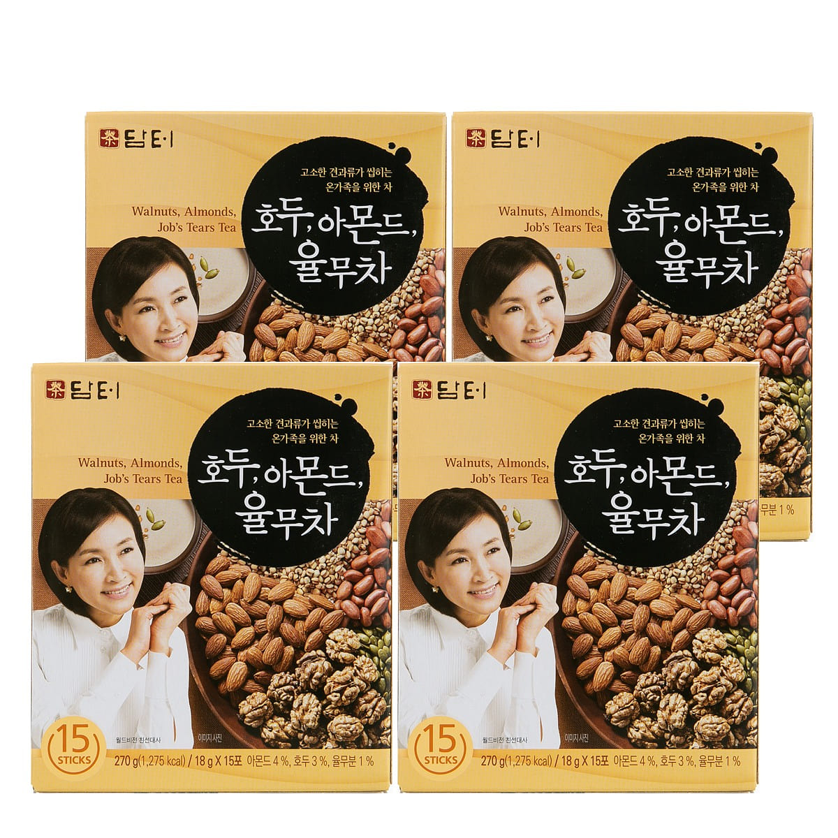 Damtuh Walnut Almond Adlay Drink Mix 15T x 4 Boxes 60 count