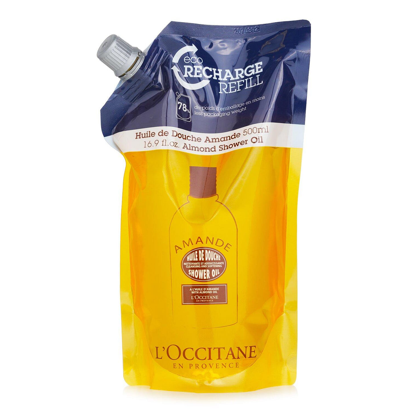 L’Occitane Almond Cleansing & Softening Shower Oil (Eco-Refill) RHA/ 500ml/16.9oz 500 ml
