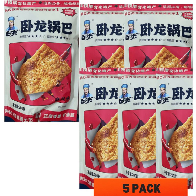 襄阳特产 卧龙老灶锅巴手工锅巴麻辣味200克*5袋 200 克