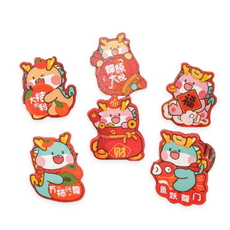 [2024 New Year] Dragon Red Packets Lucky Money Envelopes New Year 10*12CM 6Pcs 1 ส่วน