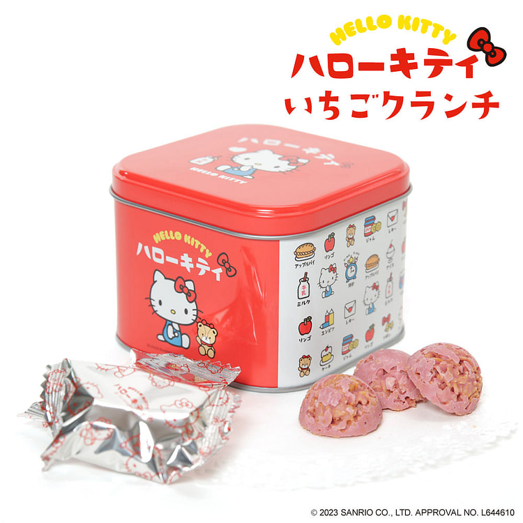 长登屋 凯蒂猫 卡通复古罐装香脆草莓巧克力零食