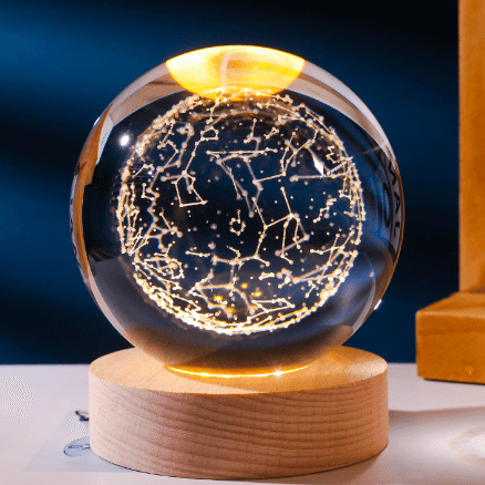 3D Solar System crystal Ball Multicolor Nightlight 8cm Decolamp Romantic Star 1 count