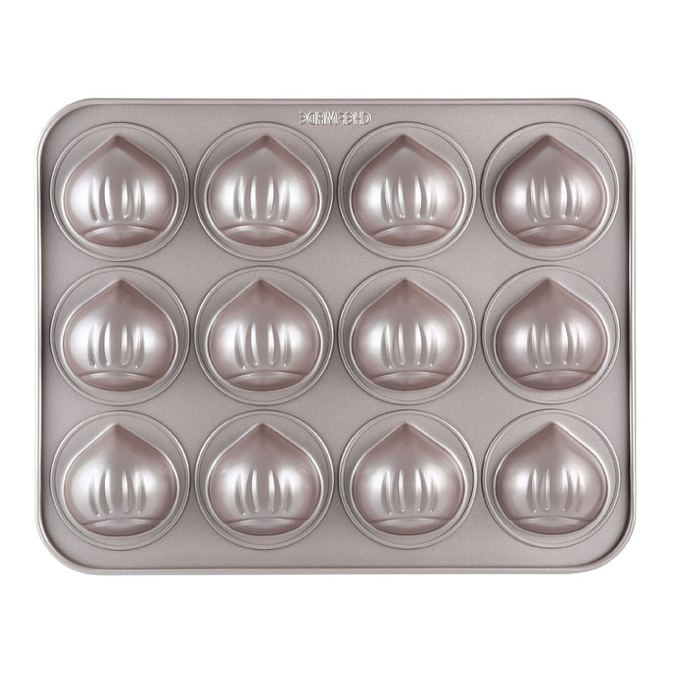 CHEFMADE 12-Cavity Chestnut-Shaped Muffin Cake Pan