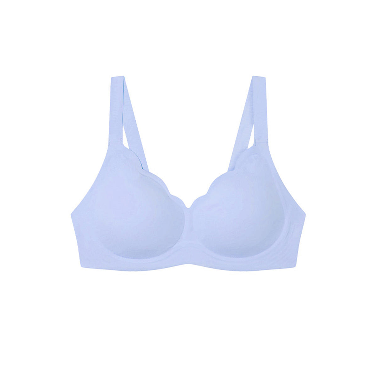 Ubras One Size Soft Support Petal Cup Bra, Deep V Wave Collar Bra- Light Blue- L 50 g