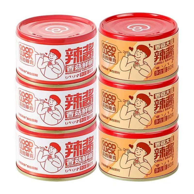 GOODLUCK Shiitake & Fresh Chili Hot Sauce 6 can