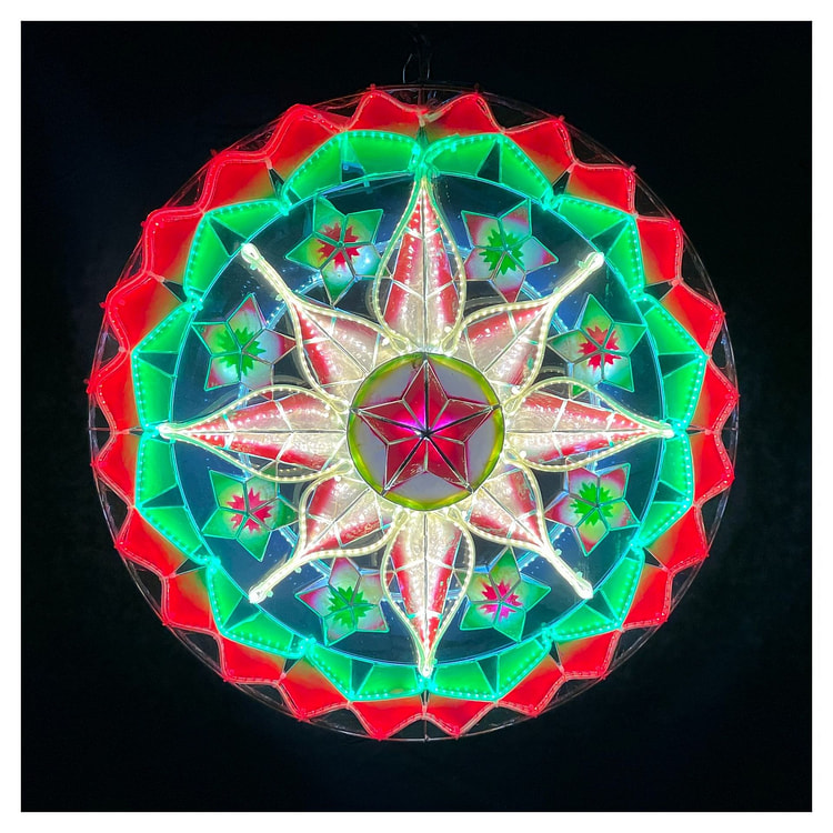 Tala Starlight Capiz Parol -Colored LED 24 INCH 1 each