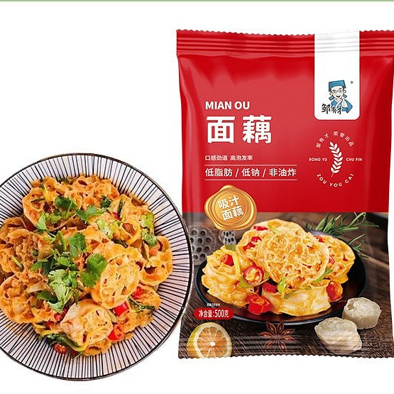 邹有才吸汁面藕免煮面藕干货凉拌低脂500g*1袋 500 克