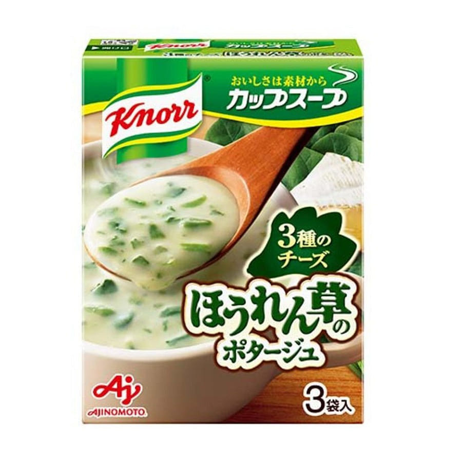 AJINOMOTO Instant Soup Cup Soup Spinach Cheese Soup (13.4g*3 Bags) 1 box