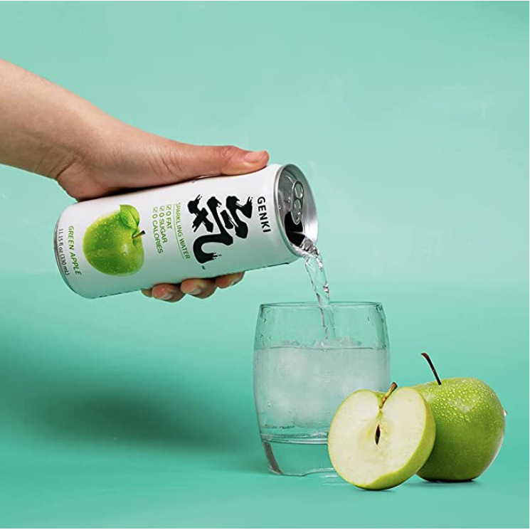 Genki Forest Sparkling Water, Green Apple Flavor 6pk Weee!
