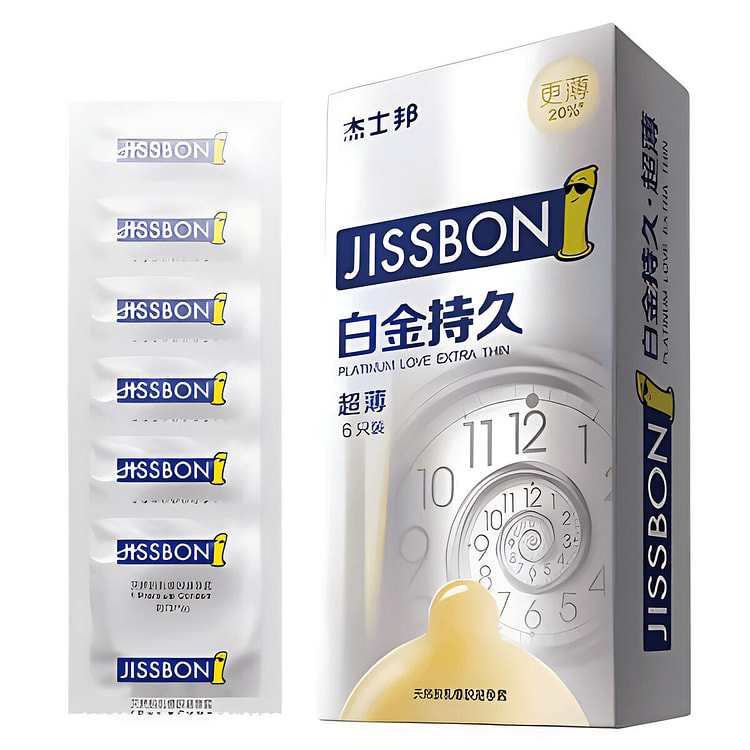 杰士邦 /白金持久超薄延时避孕套安全套6只/盒 1 盒