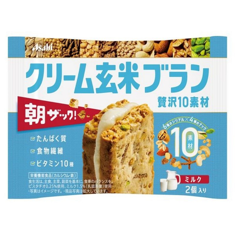 ASAHI牛奶夹心玄米代餐饼干 50g 2个装