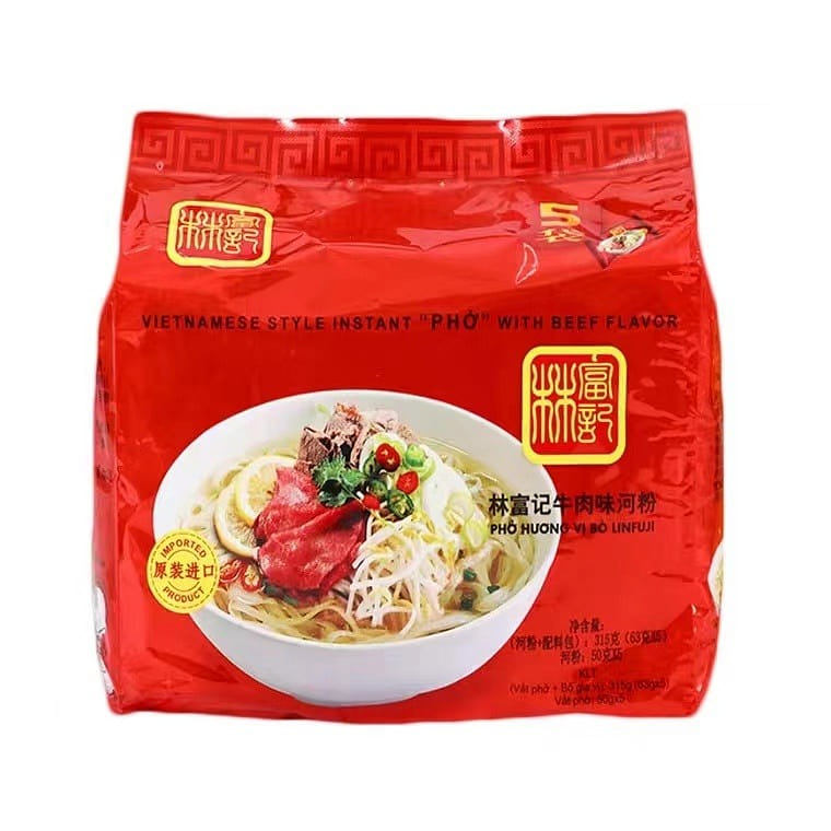 越南特产 林富记牛肉味河粉 5包/袋 非油炸速食方便面 315 克